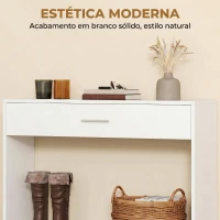 HOMCOM Consola de Entrada com Espelho, Gaveta e Prateleira para Hall, 91,5x27,9x85,5 cm, Branco(m-6)