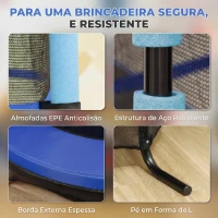 HOMCOM Trampolim para Crianças com Rede de Segurança e Estrutura de Aço para Interiores e Exteriores Carga 50 kg Ø163x190 cm Azul(m-7)