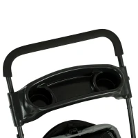 PawHut Carrinho para Cães Dobrável de 4 Rodas EVA Giratório com Travão Janelas de Rede Almofada Lavável Porta-Copos Cinzento(m-7)