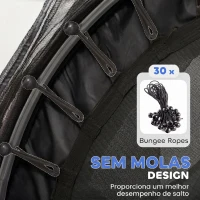 HOMCOM Trampolim para Crianças com Rede de Segurança e Estrutura de Aço para Interiores e Exteriores Carga 50 kg Ø163x190 cm Preto(m-4)