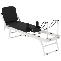 SPORTNOW Reformer Pilates Pieghevole per Casa con 2 Bande Elastiche