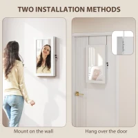 HOMCOM Jewelry Cabinet, Jewelry Storage Cabinet with Mirror, White(m-6)
