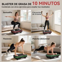 SPORTNOW Plataforma Vibratoria con 99 Velocidades 3 Programas Altavoz Bluetooth Pantalla LED Mando a Distancia Bandas Elásticas(m-9)