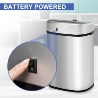 HOMCOM Stainless Steel Kitchen Sensor Dustbin Automatic Touchless Rubbish Garbage Waste Bin 58L Silver(m-6)