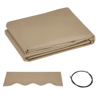 Outsunny Techo de Repuesto para Toldo 382x240 cm Lona para Toldo con Dobladillo Protección UV Impermeable para Patio Beige(m-10)