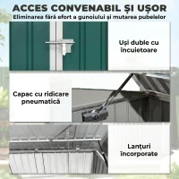 Outsunny căsuță pentru tomberoane, container pentru gunoi, căsuță pentru depozitare(m-5)