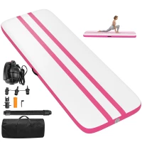SPORTNOW Tappetino Gonfiabile per Ginnastica, 3,05 m con Pompa Elettrica e Borsa(m-10)