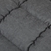 HOMCOM Cadeirão de Sala Estofado em Linho com Apoio para os Pés com Balanço Suave Encosto Alto Assento Amplo Cinzento(m-8)