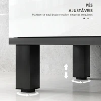 HOMCOM Móvel de Lavatório com 2 Portas e Prateleira Ajustável para Lavatório com ou sem Pedestal 60x34x70 cm Branco Brilhante(m-7)