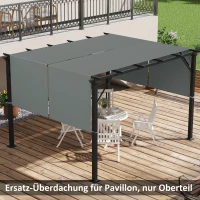 Outsunny Ersatzdach für Pergola mit UV-Schutz, Sonnensegel für Terrassenüberdachung für 3 x 3 m Pavillon, Dunkelgrau(m-2)