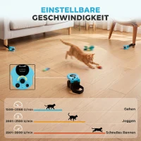 PawHut Automatisch/afstandsbediend kattenspeelgoed met instelbare snelheid en aanpasbare parcoursen Zwart(m-6)