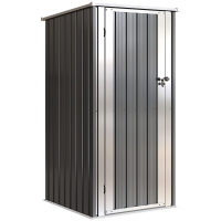 Outsunny Cobertizo de Jardín Exterior 0,69 m² 83x89x163 cm con Techo Inclinado Puerta con Cerradura Incluye Guantes Gris Oscuro