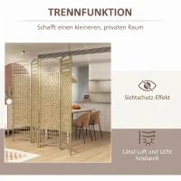 HOMCOM Paravent intérieur en bois séparateur de pièce cloison pliable 4 panneaux 160 x 170 cm bois naturel(m-7)