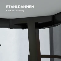 Outsunny Outdoor Tisch für 6 Personen, Holzoptik, Metallrahmen, wetterfest, 145 x 85 x 72 cm, Grau(m-5)