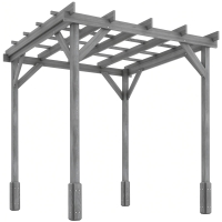Outsunny 2 x 2m Wooden Pergola Kit, Decorative Garden Gazebo Shelter with Stable Structure for Climbing Vines, Flowers, Grey