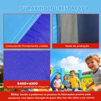 AIYAPLAY Castelo Insuflável Aquático 8 em 1 com Soprador 550W Escorrega Trampolim Escalada Piscinas Cesto Lançamento de Argolas(m-6)