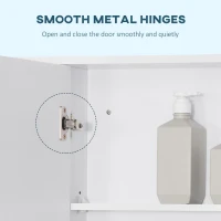 kleankin Wall Mounted Medicine Cabinet, Bathroom Mirror Cabinet with Mirrored Door, Shelves and Storage Cupboard, White(m-5)