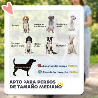 PawHut Carrito para Perros Plegable hasta 20 kg con Ruedas Grandes Suspensión y Freno Ventanas de Malla Cojín Marrón Claro(m-5)