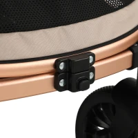 PawHut Carrinho para Cães Dobrável até 20 kg com Rodas Grandes Suspensão e Travão Janelas de Rede Almofada Castanho Claro(m-13)