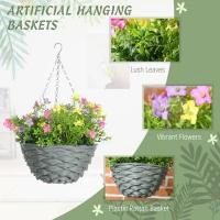 HOMCOM Set of 2 Artificial Hanging Cosmos Flowers - Multi-Colored(m-4)