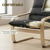 HOMCOM Sillón de Salón Moderno con Respaldo Alto Acolchado Patas de Madera y Tapizado en Terciopelo 67x83x105 cm Negro(m-4)