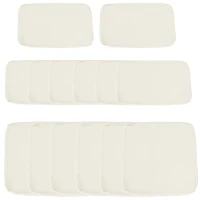 Outsunny Lot de 14 Housses de Rechange Coussins Salon de Jardin - 6 Housses Coussin d'assise, 8 Housses Coussin Dossier - Housses zippées Polyester déperlant Crème(m-1)