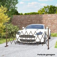Outsunny Cerca de Jardim em Liga de Alumínio Barreira de Exterior Extensível Cerca de Jardim Metálica 250x31x103,5 cm Marrom(m-7)