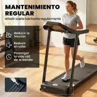 HOMCOM Cinta de Correr para Casa 1-12 KM/H 1,5HP con 12 Programas Ruedas Pantalla LED y Soporte para Móvil para Hogar Oficina(m-5)