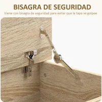 HOMCOM Banco de Almacenaje con Bisagra de Seguridad Estilo Moderno para Pasillo Dormitorio Salón 100x40x40 cm Roble(m-5)