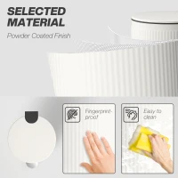 HOMCOM Kitchen Bin, 30 Litre Pedal Rubbish Bin with Removable Bucket, Cream(m-6)
