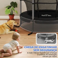 HOMCOM Trampolim para Crianças com Rede de Segurança e Estrutura de Aço para Interiores e Exteriores Carga 50 kg Ø163x190 cm Preto(m-5)