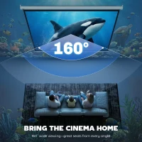 HOMCOM Beamer-Leinwand, Projektionsleinwand, 100 Zoll, 4:3, 203x152 cm, Weiß(m-5)