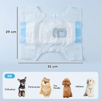 PawHut Disposable Dog Diapers Female Incontinence or Excitable Urination and Training 48 Count, XS, 15-33 cm(m-3)