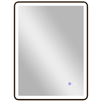 HOMCOM LED-Badezimmerspiegel Anti-Beschlag Dimmbare Schminkspiegel mit Beleuchtung 80 x 60 cm Schwarzer Rahmen
