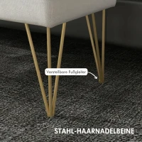 HOMCOM Banco Pie de Cama Tapizado en Lino Sintético con Patas de Acero y Asiento Acolchado Crema(m-6)