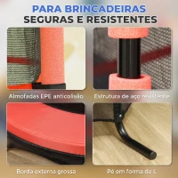 HOMCOM Trampolim para Crianças com Rede de Segurança e Estrutura de Aço para Interiores e Exteriores Carga 50 kg Ø163x190 cm Vermelho(m-7)