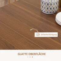 HOMCOM Ausklappbarer Esstisch Ausziehbarer Esstisch  Esstisch, mobil, modernes Design, 180cm x 85cm x 75cm, Braun(m-6)