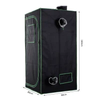 Outsunny Mylar Hydroponic Grow Tent with Adjustable Vents and Floor Tray for Indoor Plant Growing, Indoor Greenhouse, 80 x 80 x 160cm(m-3)