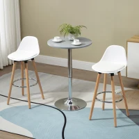 Homcom Set 2 Scaune Bar – Alb, Spatar & Perna pentru Confort(m-11)