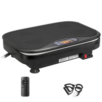 SPORTNOW Plateforme Vibrante avec Lumières, Bluetooth, 3 Programmes, 99 Vitesses, Télécommande, Écran LED, 47x32x12cm, Noir