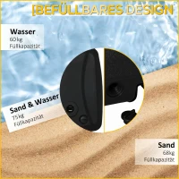 Outsunny Bază pentru Umbrelă de Soare cu Braț, Umplibilă până la 75 kg, cu Bază în Formă de T Inclusă, 80x60x17 cm, Neagră(m-5)