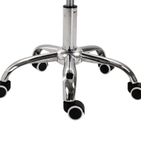HOMCOM Height Adjustable Saddle Stool with Swivel Wheels, Faux Leather Salon Chair for Hairdressing, Beauty, Tattoo, White(m-18)
