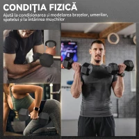 HOMCOM 2x15KG Gantere Hexagonale din Cauciuc Greutăți Portabile pentru Acasă(m-7)