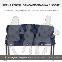 Outsunny Pernă de Grădină în Stil Capitonat cu 6 Șnururi, din Bumbac și Poliester, 150x98x8 cm, Albastru Închis(m-6)