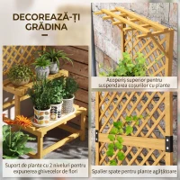 Outsunny Suport de plante din lemn cu spalier pentru plante(m-6)