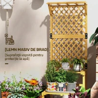 Outsunny Suport de plante din lemn cu spalier pentru plante(m-7)