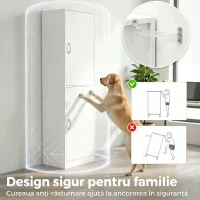 HOMCOM Bibliotecă Înaltă 180 cm, Raft Modern cu 5 Niveluri Reglabile, Mobilier Independent pentru Living, Dormitor, Birou, Alb(m-6)
