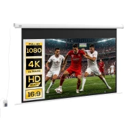 HOMCOM Pantalla de Proyección Eléctrica 84 Pulgadas Formato 16:9 con Mando a Distancia 186x105 cm Blanco(m-10)