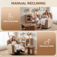 HOMCOM Relaxsessel, 360° Drehbarer Liegesessel mit Wolkenweichem Samtstoff, Breitem Sitz, für Wohnzimmer, Khaki(m-4)