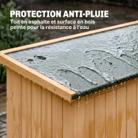 Outsunny Abri de Jardin en bois Armoire de Jardin dim. 127,5L x 50l x 164H cm 2 étagères 2 Portes 2 fenêtres Toit bitumé étanche Bois Massif Sapin pré-huilé bois naturel(m-5)